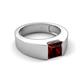 5 - Jordan 1.35 ct Princess Shape Solitaire Red Garnet (6.00 mm) Men's Wedding Band 