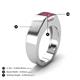 4 - Jordan 1.25 ct Princess Shape Solitaire Rhodolite Garnet (6.00 mm) Men's Wedding Band 