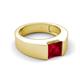 5 - Jordan 1.44 ct Princess Shape Solitaire Lab Grown Ruby (6.00 mm) Men's Wedding Band 