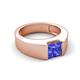 5 - Jordan 1.10 ct Princess Shape Solitaire Tanzanite (6.00 mm) Men's Wedding Band 