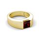 5 - Jordan 1.35 ct Princess Shape Solitaire Red Garnet (6.00 mm) Men's Wedding Band 