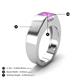 4 - Jordan 1.00 ct Princess Shape Solitaire Amethyst (6.00 mm) Men's Wedding Band 