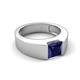 5 - Jordan 1.44 ct Princess Shape Solitaire Lab Grown Blue Sapphire (6.00 mm) Men's Wedding Band 