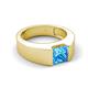 5 - Jordan 1.38 ct Princess Shape Solitaire Blue Topaz (6.00 mm) Men's Wedding Band 