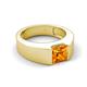 5 - Jordan 1.00 ct Princess Shape Solitaire Citrine (6.00 mm) Men's Wedding Band 