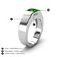 4 - Jordan 0.97 ct Princess Shape Solitaire Lab Grown Emerald (6.00 mm) Men's Wedding Band 