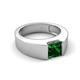5 - Jordan 0.97 ct Princess Shape Solitaire Lab Grown Emerald (6.00 mm) Men's Wedding Band 