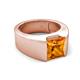 5 - Jordan 2.30 ct Princess Shape Solitaire Citrine (8.00 mm) Men's Wedding Band 