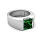 5 - Jordan 2.25 ct Princess Shape Solitaire Lab Grown Emerald (8.00 mm) Men's Wedding Band 