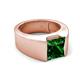 5 - Jordan 2.25 ct Princess Shape Solitaire Lab Grown Emerald (8.00 mm) Men's Wedding Band 