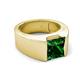 5 - Jordan 2.25 ct Princess Shape Solitaire Lab Grown Emerald (8.00 mm) Men's Wedding Band 