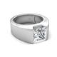 5 - Jordan 2.51 ct Princess Shape Solitaire Moissanite (8.00 mm) Men's Wedding Band 