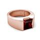 5 - Jordan 3.15 ct Princess Shape Solitaire Red Garnet (8.00 mm) Men's Wedding Band 