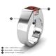 4 - Jordan 3.15 ct Princess Shape Solitaire Red Garnet (8.00 mm) Men's Wedding Band 