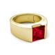 5 - Jordan 3.33 ct Princess Shape Solitaire Lab Grown Ruby (8.00 mm) Men's Wedding Band 