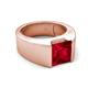 5 - Jordan 3.33 ct Princess Shape Solitaire Lab Grown Ruby (8.00 mm) Men's Wedding Band 