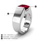 4 - Jordan 3.33 ct Princess Shape Solitaire Lab Grown Ruby (8.00 mm) Men's Wedding Band 