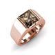 3 - Jordan 2.30 ct Princess Shape Solitaire Smoky Quartz (8.00 mm) Men's Wedding Band 