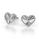 4 - Zuna Fluted Milgrain Edges Women Heart Stud Earrings in 14K Solid Gold 