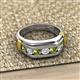 3 - Brad Round Peridot and Diamond 7 Stone Men Wedding Ring (8.5 mm) 