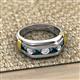3 - Brad Round Blue and White Diamond 7 Stone Men Wedding Ring (8.5 mm) 