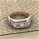 3 - Brad Round Blue Topaz and Diamond 7 Stone Men Wedding Ring (8.5 mm) 