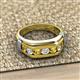 3 - Brad Round Citrine and Diamond 7 Stone Men Wedding Ring (8.5 mm) 