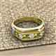 3 - Brad Round Peridot and Diamond 7 Stone Men Wedding Ring (8.5 mm) 