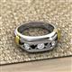 3 - Brad Round Black and White Diamond 7 Stone Men Wedding Ring 