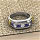 3 - Brad Round Blue Sapphire and Diamond 7 Stone Men Wedding Ring (8.5 mm) 