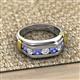 3 - Brad Round Tanzanite and Diamond 7 Stone Men Wedding Ring (8.5 mm) 