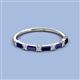 3 - Sarah Baguette Blue Sapphire and Round Diamond Wedding Band 