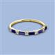 3 - Sarah Baguette Blue Sapphire and Round Diamond Wedding Band 