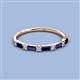 3 - Sarah Baguette Blue Sapphire and Round Diamond Wedding Band 