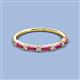 3 - Sarah Baguette Pink Tourmaline and Round Diamond Wedding Band 