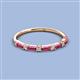 3 - Sarah Baguette Pink Tourmaline and Round Diamond Wedding Band 