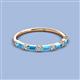 3 - Sarah Baguette Blue Topaz and Round Diamond Wedding Band 