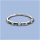 3 - Sarah Baguette Lab Created Alexandrite and Round Diamond Wedding Band 