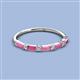 3 - Sarah Baguette Pink Sapphire and Round Diamond Wedding Band 