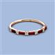 3 - Sarah Baguette Red Garnet and Round Diamond Wedding Band 