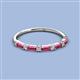 3 - Sarah Baguette Pink Tourmaline and Round Diamond Wedding Band 