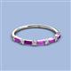 3 - Sarah Baguette Amethyst and Round Diamond Wedding Band 