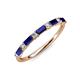 4 - Sarah Baguette Blue Sapphire and Round Diamond Wedding Band 