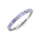 4 - Sarah Baguette Tanzanite and Round Diamond Wedding Band 