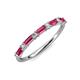 4 - Sarah Baguette Pink Tourmaline and Round Diamond Wedding Band 