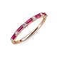 4 - Sarah Baguette Pink Tourmaline and Round Diamond Wedding Band 