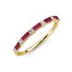 4 - Sarah Baguette Rhodolite Garnet and Round Diamond Wedding Band 