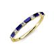 4 - Sarah Baguette Blue Sapphire and Round Diamond Wedding Band 