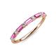 4 - Sarah Baguette Pink Sapphire and Round Diamond Wedding Band 
