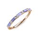 4 - Sarah Baguette Tanzanite and Round Diamond Wedding Band 